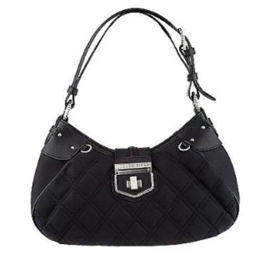 Judith Ripka "Stanton" Quilted Jacquard Bag with Fold Over Lock  0257